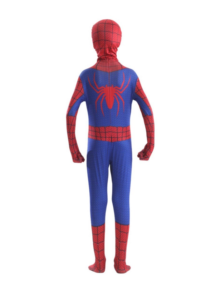 SPIDERMAN بدلة تنكرية كاملة لشخصية سبايدر مان بيتر باركر ستارك، زي سوبر هيرو للعودة إلى الوطن بتصميم أحمر وأزرق كلاسيكي لعشاق الحفلات التنكرية من 11 إلى 13 سنة 150 سم - Image 1